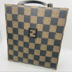 Fendi Vintage Pequin Check Tote